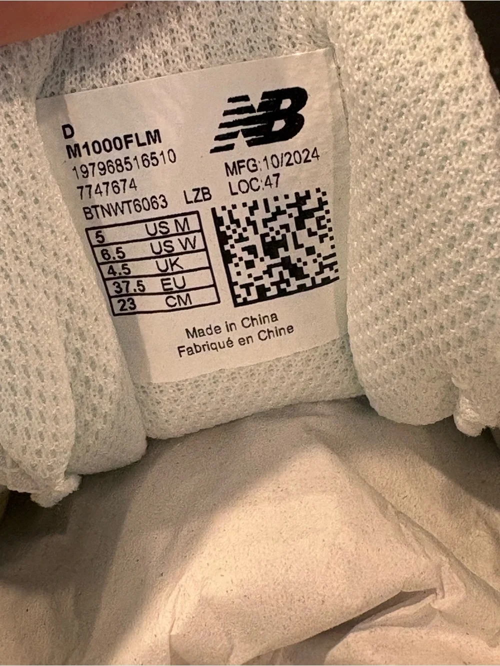 New Balance NB 1000 Women Grey/White Running Sneakers M1000FLM Sz 6.5 New In Box - Picture 9 of 10